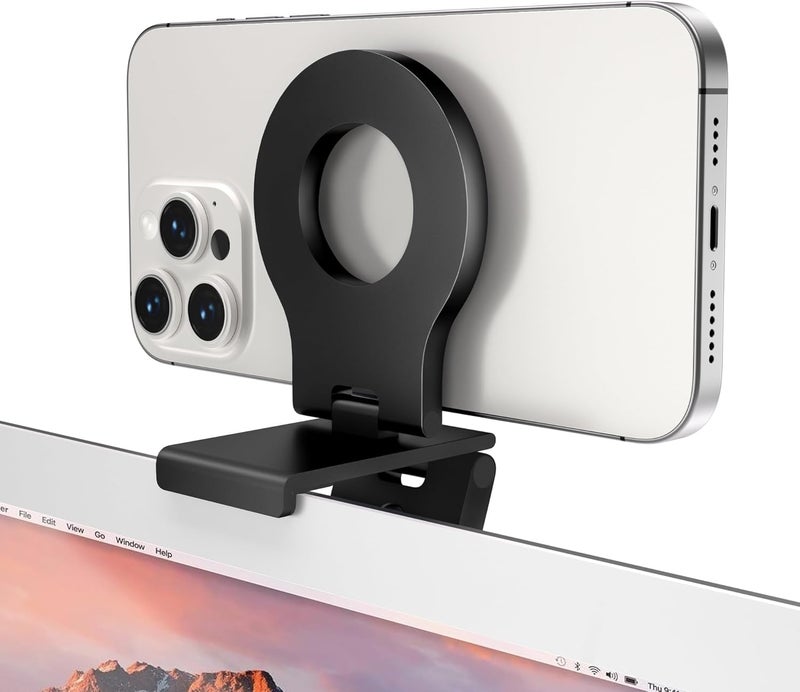 Itramax Continuity Camera Mount for Desktop Monitor&iMac,iPhone Webcam Stand,Magnetic Phone Monitor Mount,Continuity Holder for MagSafe,iMac,iPhone 17 16 15 14 13 12,Mac,TV,Studio Display,Black - Image 1